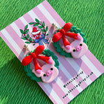 Load image into Gallery viewer, Christmas Wreath Pigs (PREORDER)
