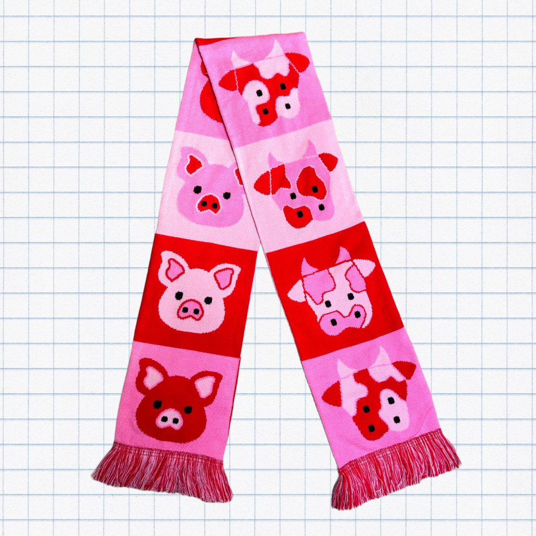 Farmyard Flip Illustrated Scarf