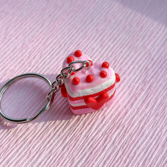 Pink Velvet Cake Keychain