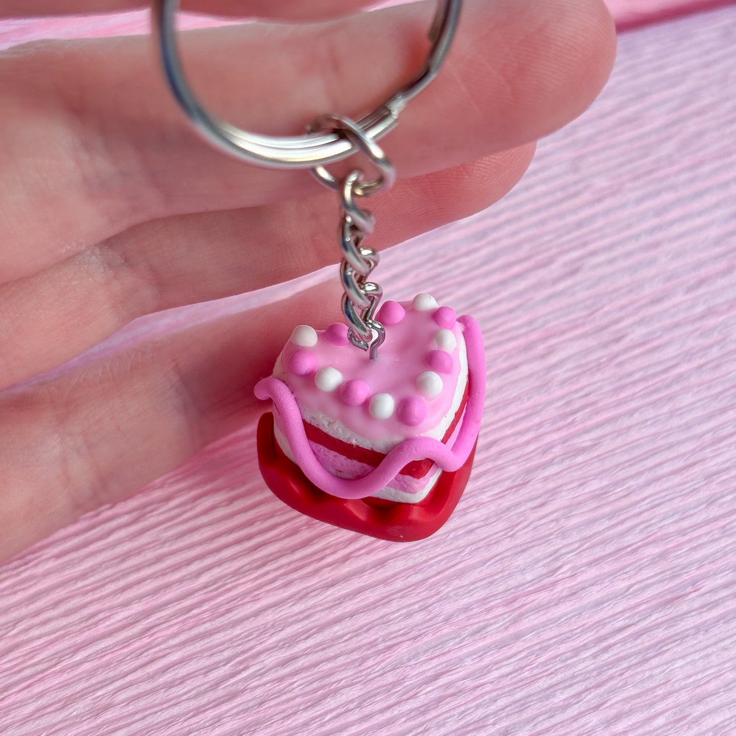 Ruby Slice Cake Keychain