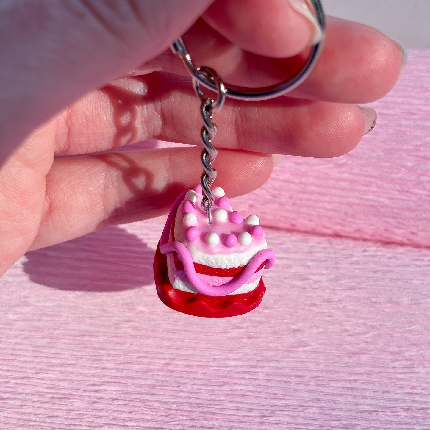 Ruby Slice Cake Keychain