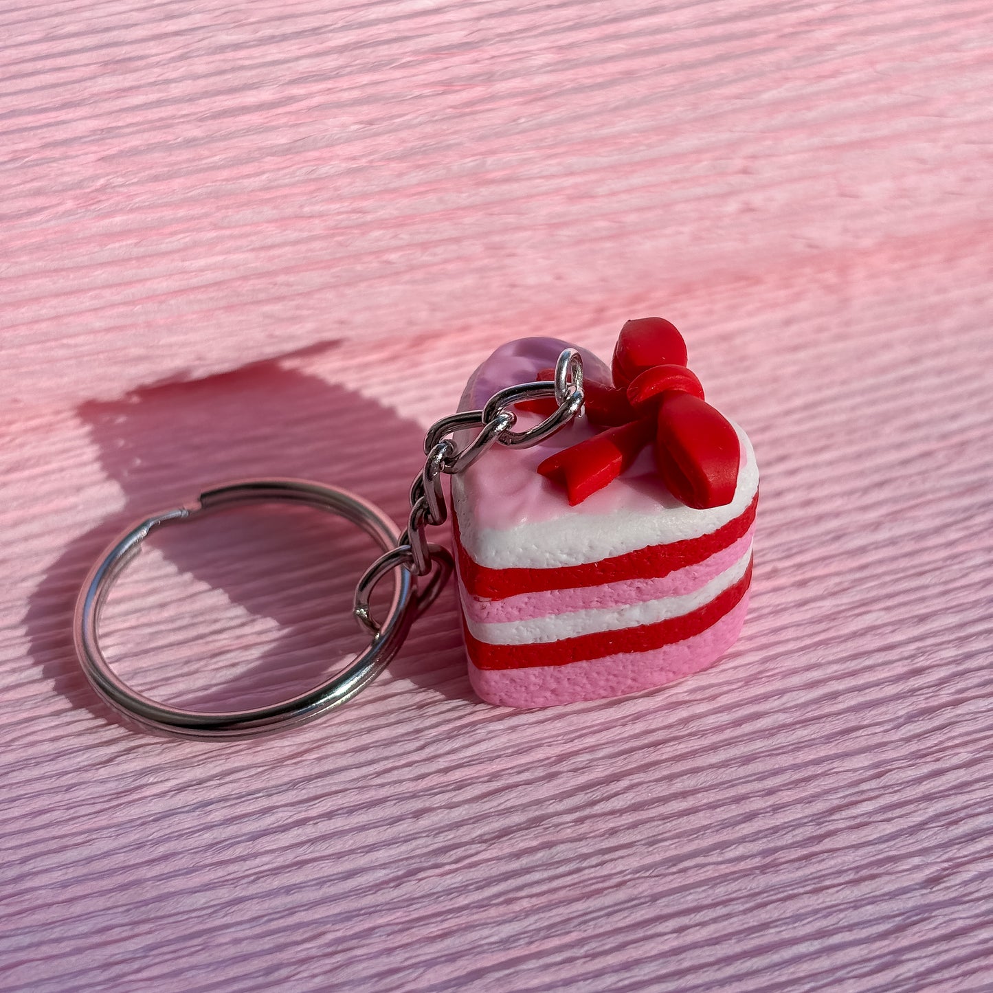 Cherry Ribbon Cake Keychain