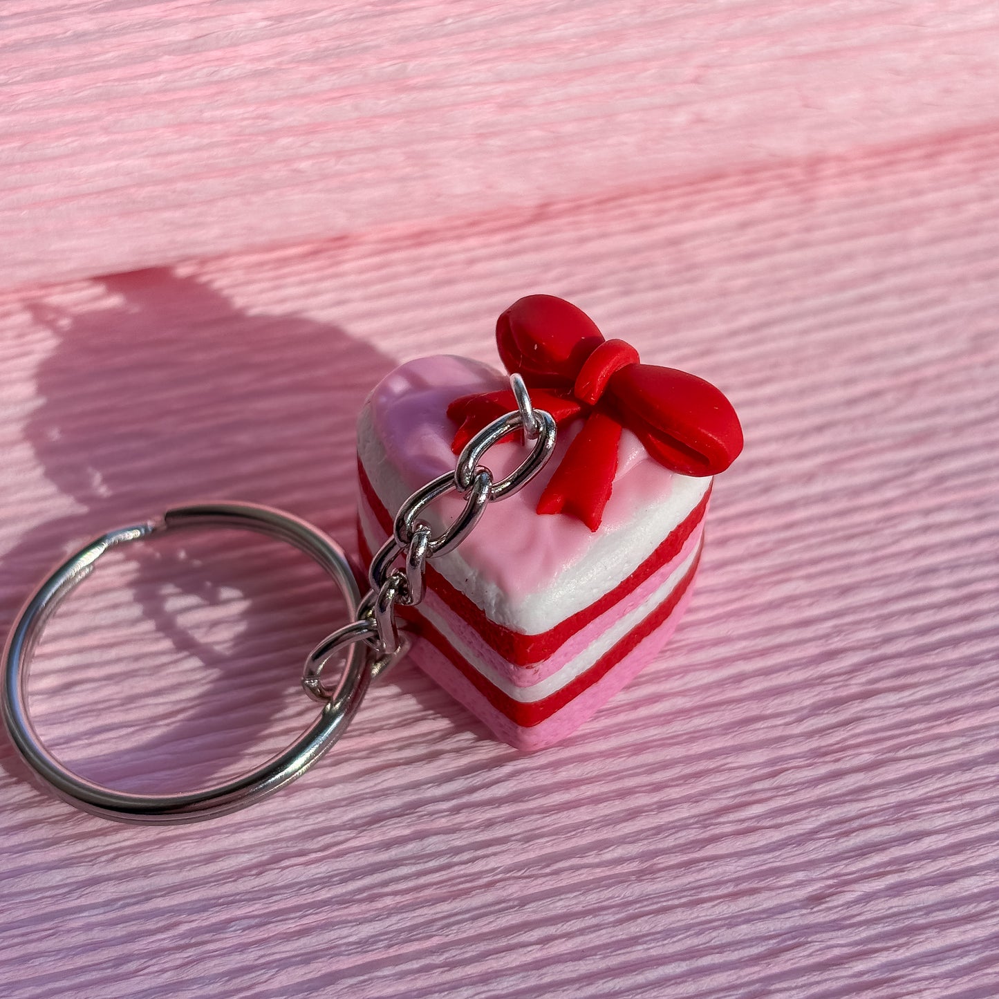 Cherry Ribbon Cake Keychain