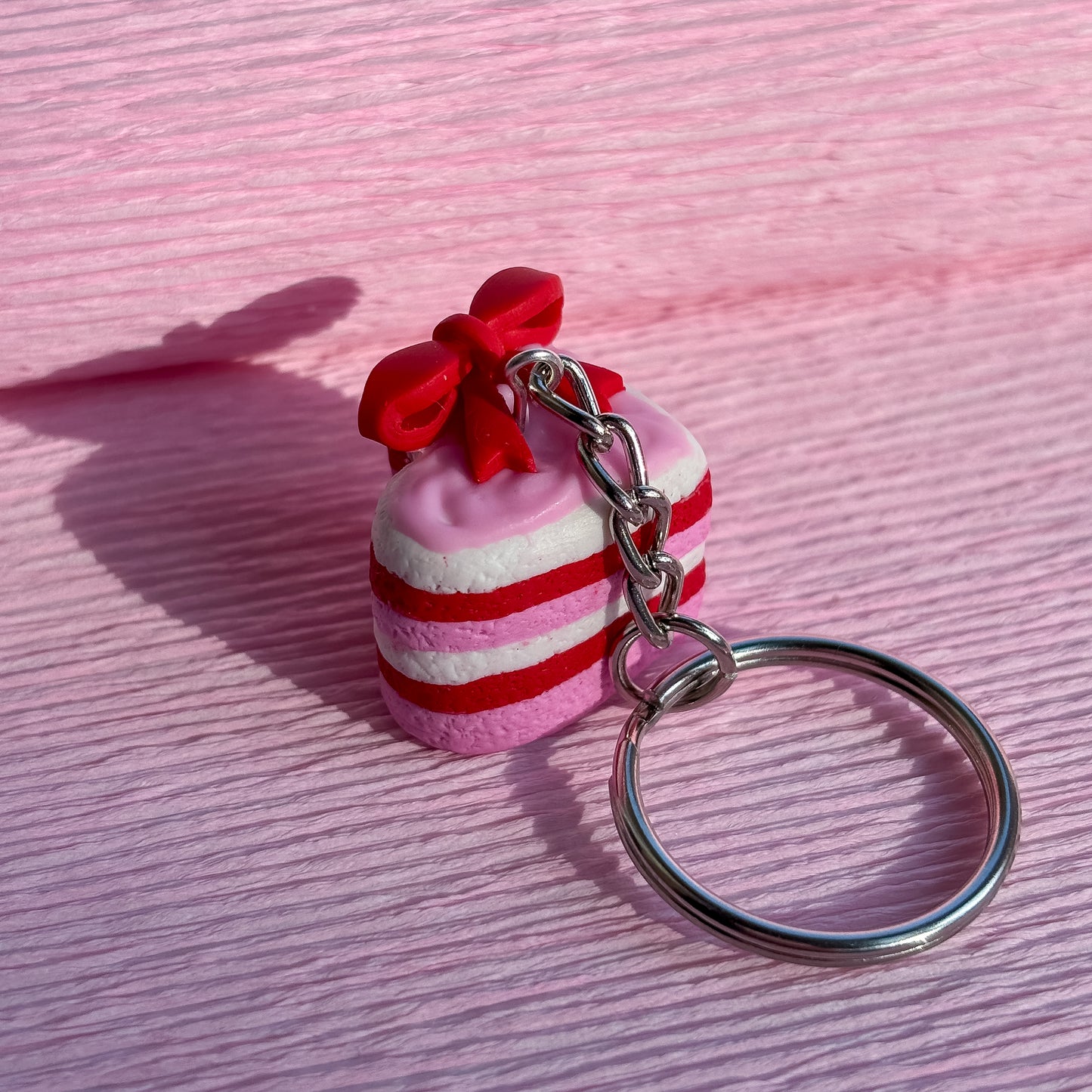 Cherry Ribbon Cake Keychain