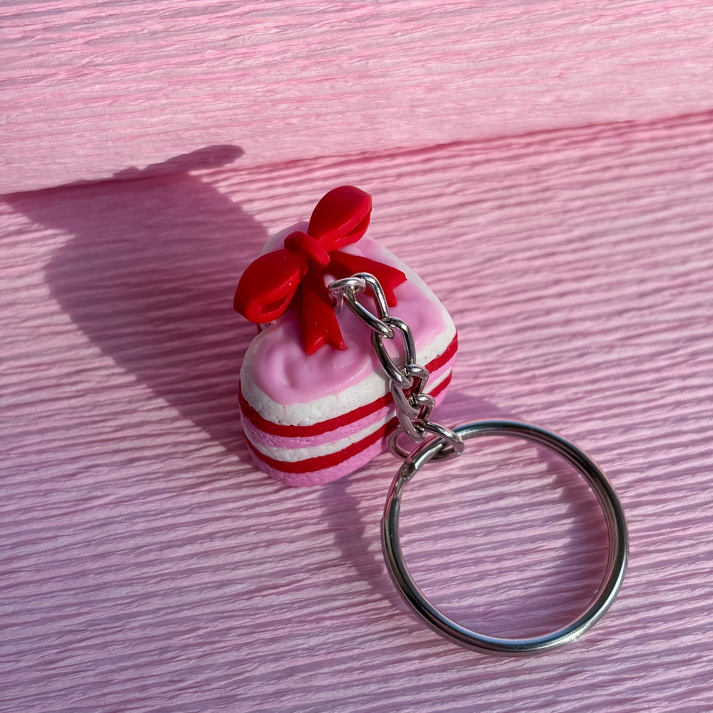 Cherry Ribbon Cake Keychain