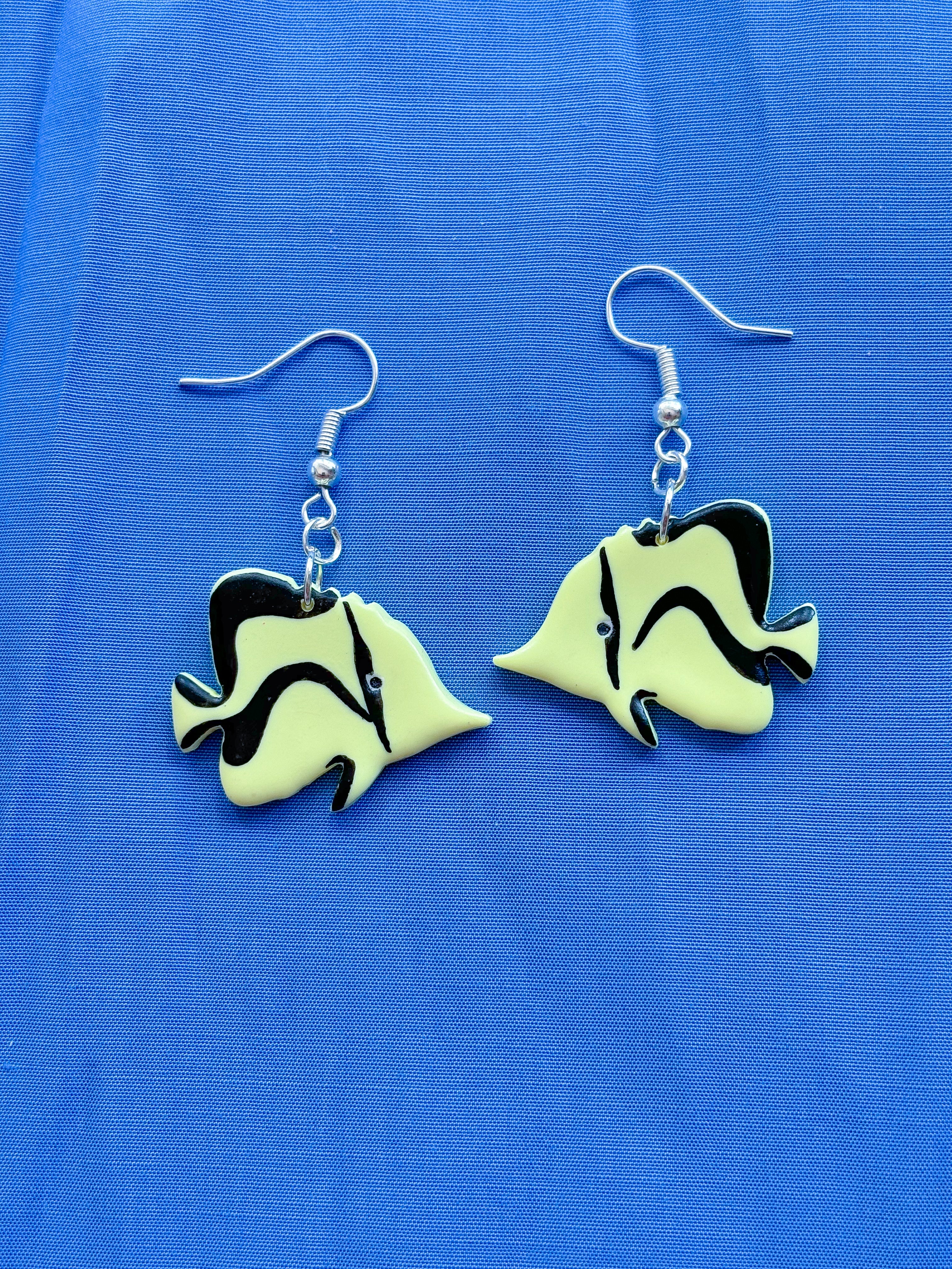 Yellow Angel Fish Earrings