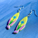 Load image into Gallery viewer, Yellow Floral Fish Earrings
