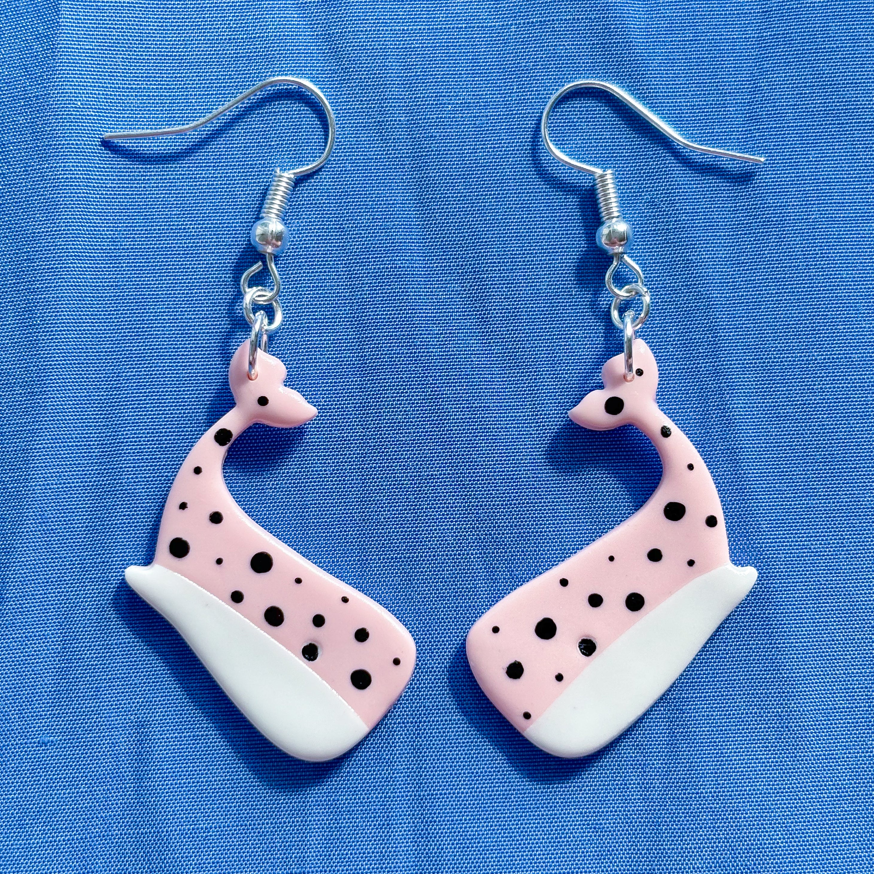 Pink Whale Earrings