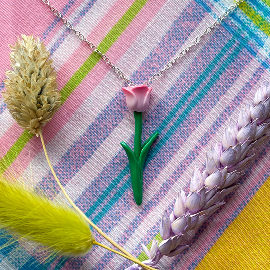 Pink Rose Necklace