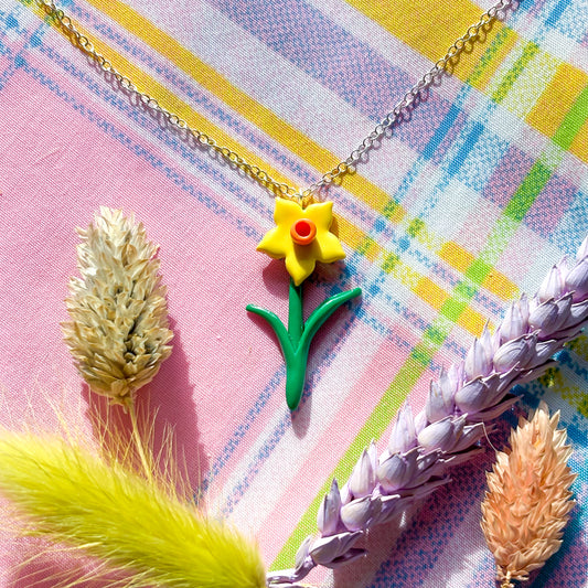 Yellow Daffodil Necklace