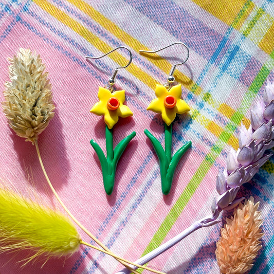 Yellow Daffodil Earrings