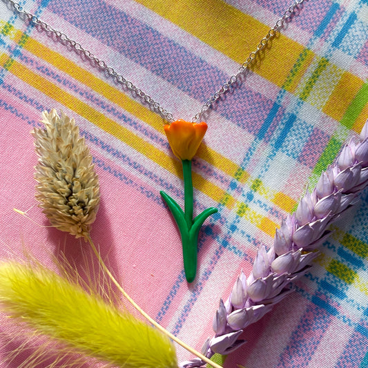 Yellow - Orange Tulip Necklace