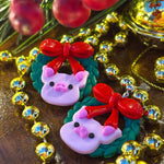 Load image into Gallery viewer, Christmas Wreath Pigs (PREORDER)
