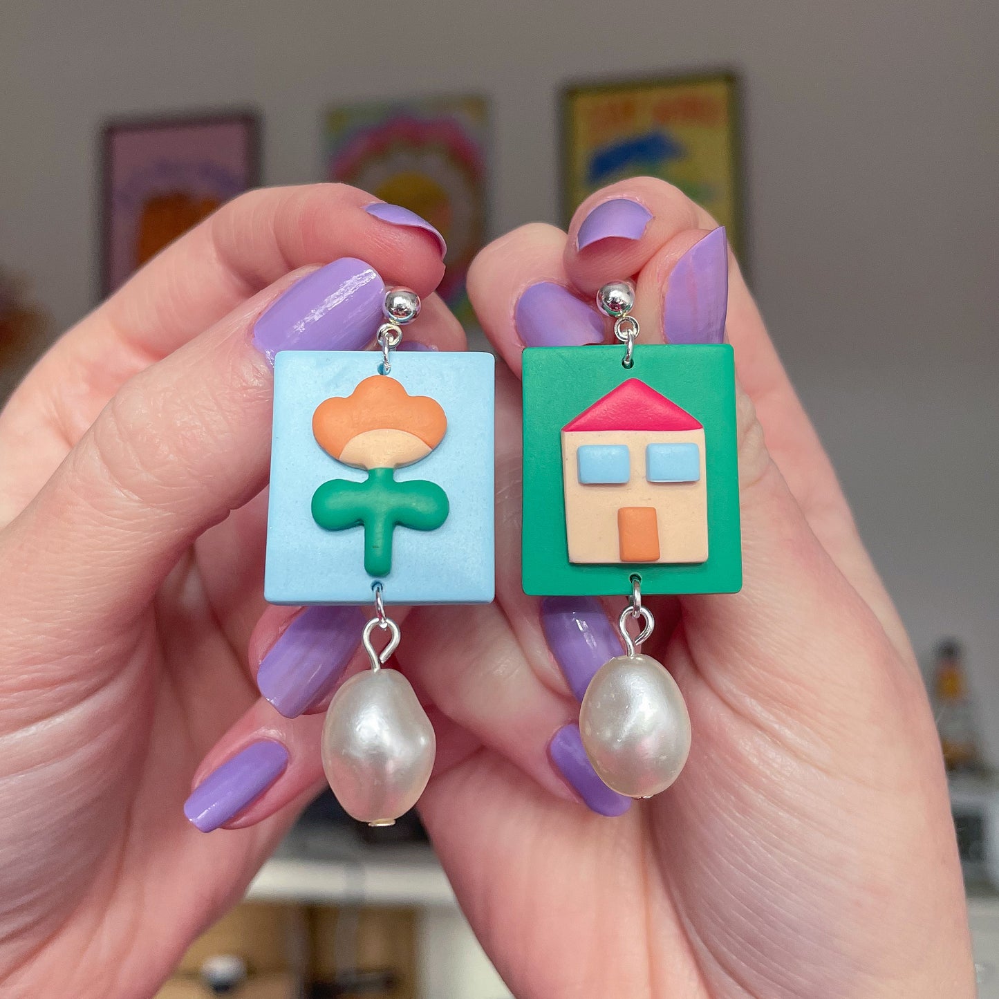 House and Garden Tile Earrings