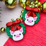 Load image into Gallery viewer, Christmas Wreath Pigs (PREORDER)
