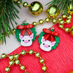 Load image into Gallery viewer, Christmas Wreath Pigs (PREORDER)
