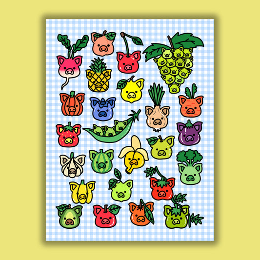 Produce Pigs Print